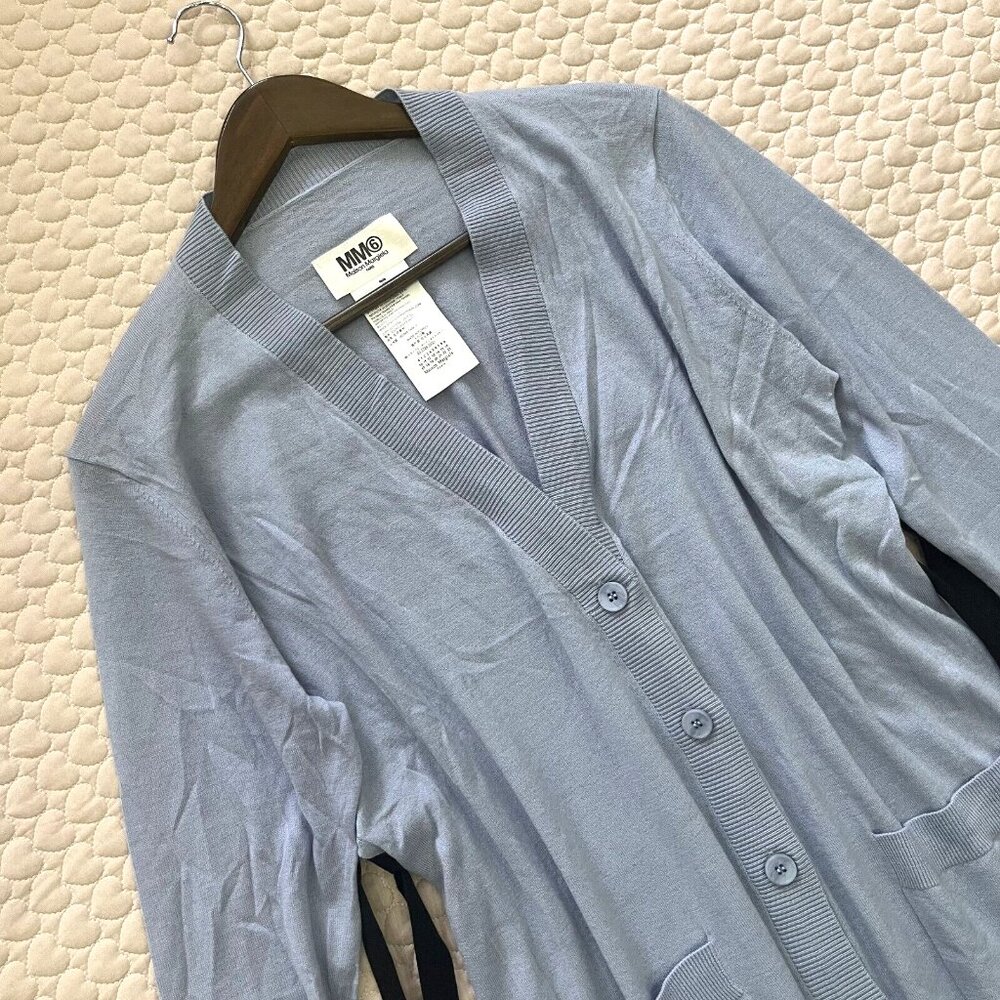 NWOT $650 Maison Margiela Women's Side Bow Wool Blend Cardigan Sweater Sz L MM6 - Picture 5 of 9